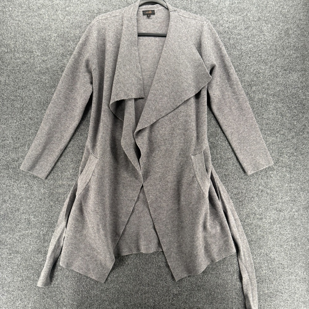 Ontwelfth Cardigan Sweater Womens S Gray Open Front Duster Preppy Old Money Boho